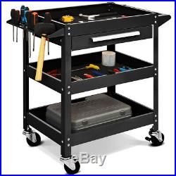 Three Tray Rolling Tool Cart Mechanic Cabinet Storage ToolBox Organizer withDrawer
