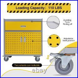 Tool Box Chest Cabinet Wheels Metal Rolling Auto Repair Storage Yellow withDrawer Tool Box Chest Cabinet Wheels Metal Rolling Auto Repair Storage Yellow withDrawer