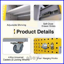 Tool Box Chest Cabinet Wheels Metal Rolling Auto Repair Storage Yellow withDrawer Tool Box Chest Cabinet Wheels Metal Rolling Auto Repair Storage Yellow withDrawer