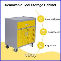 Tool Box Chest Cabinet Wheels Metal Rolling Auto Repair Storage Yellow withDrawer Tool Box Chest Cabinet Wheels Metal Rolling Auto Repair Storage Yellow withDrawer
