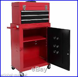 Tool Box Chest Lockable Storage Trolley Cabinet Garage Mechanic 5 Drawer RED
