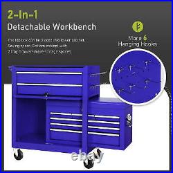 Tool Chest, 2 in 1 Steel Rolling Tool Box & Cabinet On Wheels for Garage