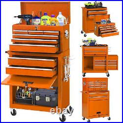 Tool Chest, 2 in 1 Steel Rolling Tool Box & Cabinet On Wheels for Garage