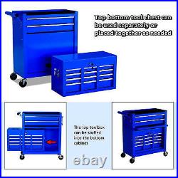 Tool Chest, 2 in 1 Steel Rolling Tool Box & Cabinet On Wheels for Garage