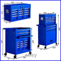 Tool Chest, 2 in 1 Steel Rolling Tool Box & Cabinet On Wheels for Garage