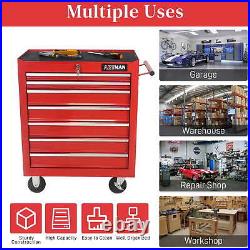 Tool Chest, 24.5 in 7-Drawer Steel Rolling Tool Box on Wheels for Workshop Garage