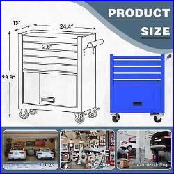 Tool Chest, 24.5 in Steel Rolling Tool Box & Cabinet On Wheels for Garage