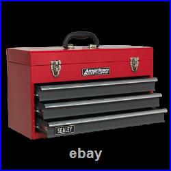 Tool Chest 3 Drawer Red Grey TOOLBOX TOOL KIT Ball Bearing Slides SWS21