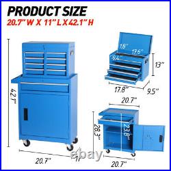 Tool Chest 5-Drawer Rolling Tool Box Storage Cabinet Lockable Wheels for Garage