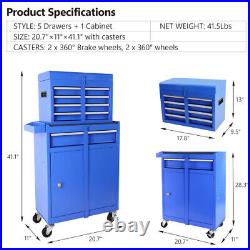 Tool Chest, 5-Drawer Rolling Tool Storage Cabinet with Detachable Top Tool Box