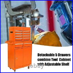 Tool Chest, 5-Drawer Rolling Tool Storage Cabinet with Detachable Top, Tool Box