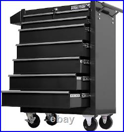 Tool Chest Heavy Duty Cart Steel Rolling Tool Box 7 Drawer Cart (TZ37-BK)