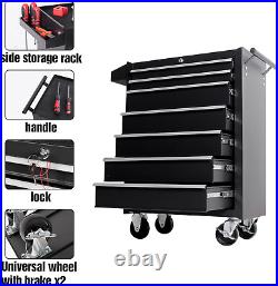 Tool Chest Heavy Duty Cart Steel Rolling Tool Box 7 Drawer Cart (TZ37-BK)