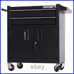 Tool Chest Heavy Duty Cart Steel Rolling Tool Box with Lockable Doors Black