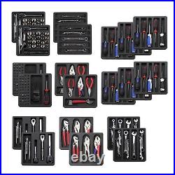 Tool Drawer Organizer 20pc Insert Set and Black Foam 10 x 11 Inch Trays