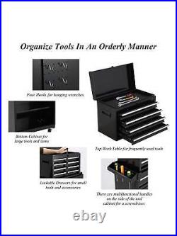 Tool box on wheels, 5 drawer rolling tool box, stackable tool box