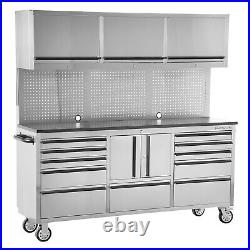 Tools Gray Rolling Tool Cabinet Combo 72 W x 18 D x 71.5 H