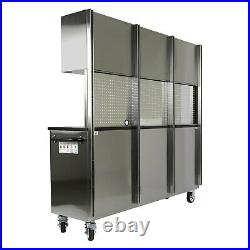 Tools Gray Rolling Tool Cabinet Combo 72 W x 18 D x 71.5 H