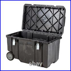 Tough Chest 38 in. Large Polypropylene Durable Black Rolling Tool Storage Box