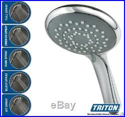 Triton Aspirante 9.5KW Brushed Steel Electric Shower Includes Head + Riser