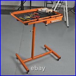 US Heavy Duty Adjustable Work Table Bench with Drawer, 200 lbs Rolling Tool Cart