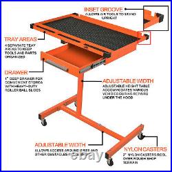 US Stock Heavy Adjustable Work Table with Drawer, 200lbs Capacity Rolling Tool