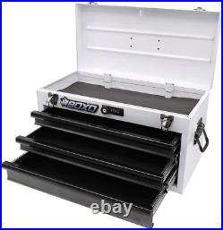 USA Hand Carry Tool Box 3-Drawer Heavy Duty Steel Toolbox with Lock System Whit