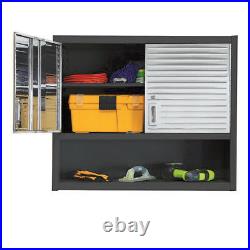 Ultrahd Wall Cabinet With Open Shelf, 36 W X 12 D X 30 H, Satin Graphite