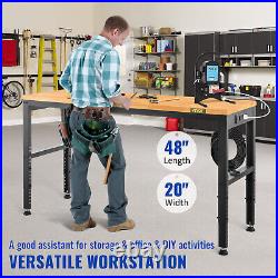 VEVOR 48x20 Height Workbench Oak Plank 28.3-38.1 Range with Power Outlets VEVOR 48x20 Height Workbench Oak Plank 28.3-38.1 Range with Power Outlets