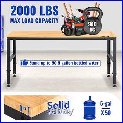 VEVOR 48x20 Height Workbench Oak Plank 28.3-38.1 Range with Power Outlets VEVOR 48x20 Height Workbench Oak Plank 28.3-38.1 Range with Power Outlets