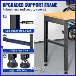 VEVOR 48x20 Height Workbench Oak Plank 28.3-38.1 Range with Power Outlets VEVOR 48x20 Height Workbench Oak Plank 28.3-38.1 Range with Power Outlets