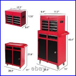 VILOBOS 2in1 Utility Rolling Tool Chest Storage Cabinet Cart Workbench 5 Drawers