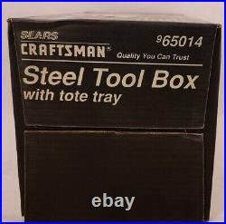 VTG NOS NIB Sears Craftsman 16 Steel Tool Box withTote Tray Made in USA