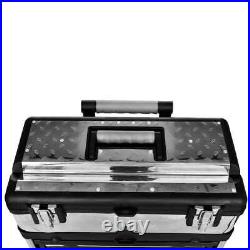 VidaXL 3-Part Rolling Tool Box with 2 Wheels