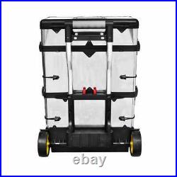 VidaXL 3-Part Rolling Tool Box with 2 Wheels