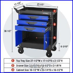 WORKPRO 27.5 3-Drawer Rolling Tool Chest Tool Box Tool Storage Cabinet withWheels