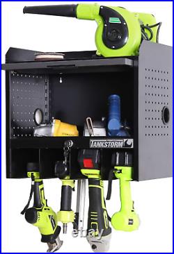 Wall Mounted Drill Storage Steel Box, Drill Charging Station, Power Drill Storag