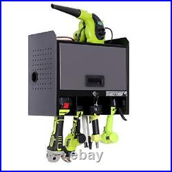 Wall Mounted Drill Storage Steel Box Drill Charging Station Power Drill Storage