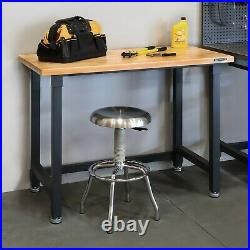 Work Bench Steel Frame Workbench Top 4' Hardwood Table Top 800 lb Capacity