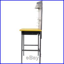 Work Bench Tool Storage Tool Workshop Table with Drawer and Peg Boar Steel Frame