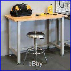 Workbench Table Work Bench Wood Top 4' Steel Frame 800 lb Capacity Gray