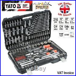 Yato Professional 216 pcs Ratchet Socket Set 1/2 1/4 3/8 Tools Toolbox YT-38841