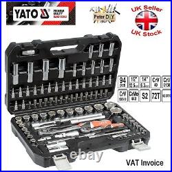 Yato Professional Toolbox 94 PCS Ratchet SOCKET SET AS-DRIVE 1/2 1/4 YT-12681