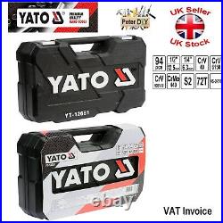 Yato Professional Toolbox 94 PCS Ratchet SOCKET SET AS-DRIVE 1/2 1/4 YT-12681